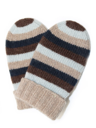 100% Cashmere Baby Striped Mittens
